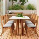 Ver imagem 2 de Mesa de Jantar 6 Lugares Pés Ripado Orgânico 180cm Dalí D03 Off White Freijó - Lyam Decor