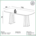 Ver imagem 5 de Mesa de Jantar 6 Lugares Pés Ripado Orgânico 180cm Dalí D03 Off White Freijó - Lyam Decor