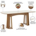 Ver imagem 4 de Mesa de Jantar 6 Lugares Pés Ripado Orgânico 180cm Dalí D03 Off White Freijó - Lyam Decor