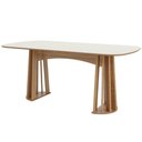 Ver imagem 1 de Mesa de Jantar 6 Lugares Pés Ripado Orgânico 180cm Dalí D03 Off White Freijó - Lyam Decor