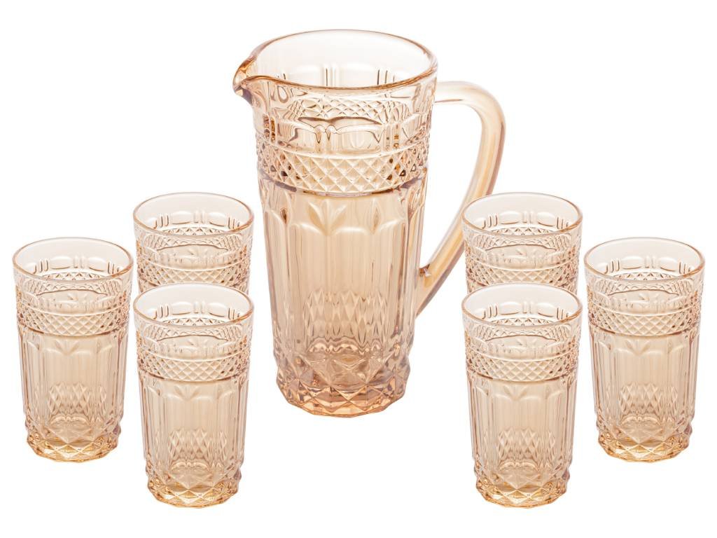 Conjunto 6 Copos e Jarra de Vidro Brand Ambar Bon Gourmet - 1