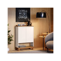 Sapateira Hall Vertical com 2 Portas Flow para Entrada Quarto Amarzenamento Premium Cor Off White - 1
