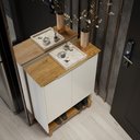 Ver imagem 4 de Sapateira Hall Vertical com 2 Portas Flow para Entrada Quarto Amarzenamento Premium Cor Off White