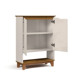 Sapateira Hall Vertical com 2 Portas Flow para Entrada Quarto Amarzenamento Premium Cor Off White - 6