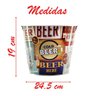 Kit 2 Baldes de Gelo para Cerveja Estampado em Metal Galvanizado 4,8 Litros - 3