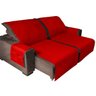 Capa Protetor de Sofá Retrátil Impermeável 3 Lugares Assento 1,80m Face Única 2 Módulos:Vermelha - 1