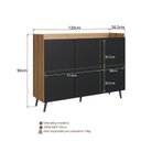 Ver imagem 3 de Buffet Aparador com 3 Portas AP0012 Preto/Mel