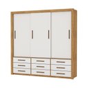Ver imagem 3 de Guarda-Roupa 3 Portas Correr 9 Gavetas Anjos Marrom/Cinamomo/Off White