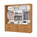 Ver imagem 2 de Guarda-Roupa 3 Portas Correr com Espelho 9 Gavetas Anjos Marrom/Cinamomo
