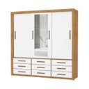 Ver imagem 3 de Guarda-Roupa 3 Portas Correr com Espelho 9 Gavetas Anjos Marrom/Cinamomo/Branco