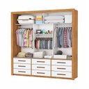 Ver imagem 2 de Guarda-Roupa 3 Portas Correr com Espelho 9 Gavetas Anjos Marrom/Cinamomo/Branco