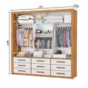 Ver imagem 5 de Guarda-Roupa 3 Portas Correr com Espelho 09 Gavetas Anjos Marrom/Cinamomo/Off White