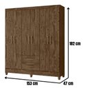 Ver imagem 4 de Guarda Roupa Casal Panamá 6 Portas Castanho Wood Moval