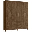 Ver imagem 1 de Guarda Roupa Casal Panamá 6 Portas Castanho Wood Moval