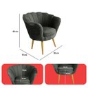 Ver mais imagens de Kit 4 Poltrona Sala Decorativa Pétala Veludo Cinza Pés Palito Castanho - Arkell