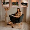 Ver imagem 2 de Kit 4 Poltrona Sala Decorativa Pétala Veludo Cinza Pés Palito Castanho - Arkell