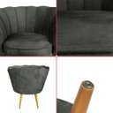 Ver imagem 6 de Kit 4 Poltrona Sala Decorativa Pétala Veludo Cinza Pés Palito Castanho - Arkell