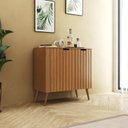 Ver imagem 1 de Aparador para Sala de Estar 80cm com Pés Marrom/Nogal/Noce Amêndoa
