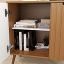 Ver imagem 5 de Aparador para Sala de Estar 80cm com Pés Marrom/Nogal/Noce Amêndoa