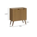 Ver imagem 4 de Aparador para Sala de Estar 80cm com Pés Marrom/Nogal/Noce Amêndoa
