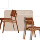 Ver imagem 5 de Sala de Jantar Mesa Malta 120cm Tampo Laqueado com Vidro Canto Moeda e 4 Cadeiras Eva