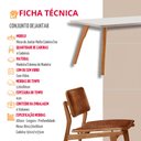 Ver imagem 7 de Sala de Jantar Mesa Malta 120cm Tampo Laqueado com Vidro Canto Moeda e 4 Cadeiras Eva