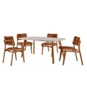 Ver imagem 2 de Sala de Jantar Mesa Malta 120cm Tampo Laqueado com Vidro Canto Moeda e 4 Cadeiras Eva