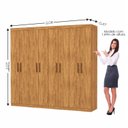 Ver imagem 4 de Guarda-Roupa Stanley 8 Portas 4 Gavetas Marrom/Cinamomo