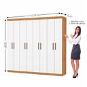 Ver imagem 4 de Guarda-Roupa Stanley 8 Portas 4 Gavetas Marrom/Cinamomo/Branco