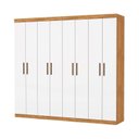 Ver imagem 3 de Guarda-Roupa Stanley 8 Portas 4 Gavetas Marrom/Cinamomo/Branco