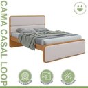 Ver imagem 4 de Cama de Casal com 2 Mesas de Cabeceiras Loop Marrom