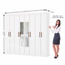 Ver imagem 4 de Guarda-Roupa Stanley 8 Portas 4 Gavetas com Espelho Branco