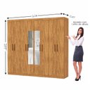Ver imagem 4 de Guarda-Roupa Stanley 8 Portas 4 Gavetas com Espelho Marrom/Cinamomo