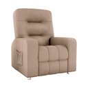 Ver imagem 3 de Poltrona Reclinável Mx-7 Azera do Papai Suede Confortável Bege Loja Sheep