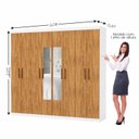 Ver imagem 4 de Guarda-Roupa Stanley 8 Portas 4 Gavetas com Espelho Branco/Branco-Cinamomo