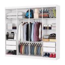 Ver imagem 2 de Guarda-Roupa Stanley 8 Portas 4 Gavetas com Espelho Branco/Branco-Cinamomo