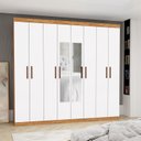 Ver imagem 1 de Guarda-Roupa Stanley 8 Portas 4 Gavetas com Espelho Marrom/Cinamomo/Branco