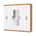 Ver imagem 3 de Guarda-Roupa Stanley 8 Portas 4 Gavetas com Espelho Marrom/Cinamomo/Branco