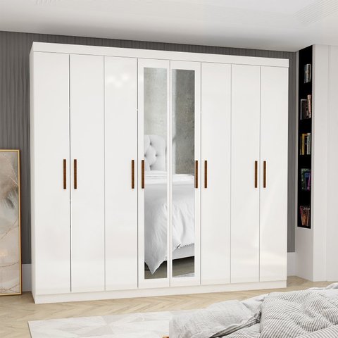 Guarda-Roupa Stanley 8 Portas 4 Gavetas Plus Branco