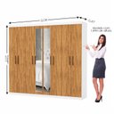Ver imagem 4 de Guarda-Roupa Stanley 8 Portas 4 Gavetas Plus Branco/Cinamomo