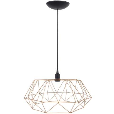 Pendente Aramado Estádio Grande Cabo 2M Luminária Lustre Teto Moderno Retrô Vintage Cobre Rose Gold 