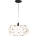 Ver imagem 1 de Pendente Aramado Estádio Grande Cabo 2M Luminária Lustre Teto Moderno Retrô Vintage Cobre Rose Gold
