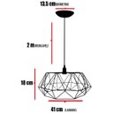 Ver imagem 2 de Pendente Aramado Estádio Grande Cabo 2M Luminária Lustre Teto Moderno Retrô Vintage Cobre Rose Gold