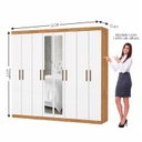 Ver imagem 4 de Guarda-Roupa Stanley 8 Portas 4 Gavetas Plus Marrom/Cinamomo/Branco