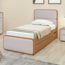 Ver imagem 3 de Quarto Completo Cama Solteiro com Cômoda 8 Gavetas e Mesa de Cabeceira