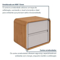 Quarto Completo Cama Solteiro com Cômoda 8 Gavetas e Mesa de Cabeceira - 16