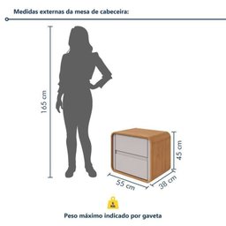 Quarto Completo Cama Solteiro com Cômoda 8 Gavetas e Mesa de Cabeceira - 19