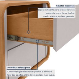 Quarto Completo Cama Solteiro com Cômoda 8 Gavetas e Mesa de Cabeceira - 14