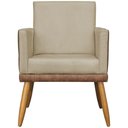 Ver imagem 6 de Kit 6 Poltronas Decorativas para Escritório Lis Corino e Suede Cores Pé 30cm - Nude, Suede/corino