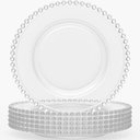 Ver imagem 4 de Kit 24 Pratos Rasos de Vidro Cristal 28cm Transparente Pearl Wolff Restaurante Buffet Redondos